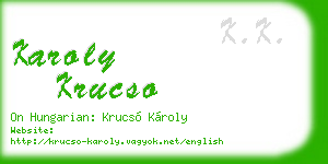 karoly krucso business card