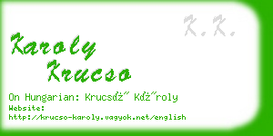 karoly krucso business card